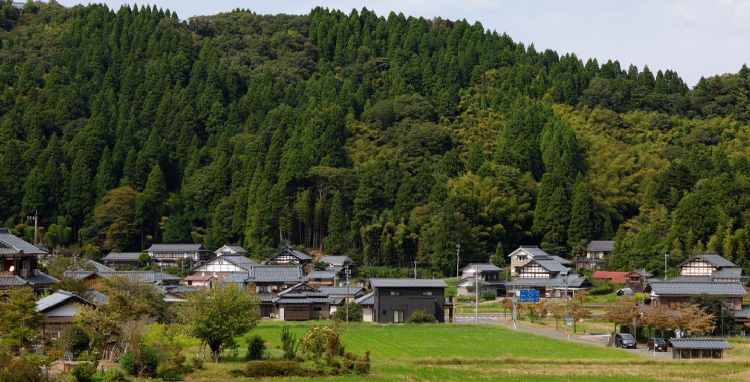 瓦屋根のある風景